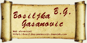 Bosiljka Gašanović vizit kartica
